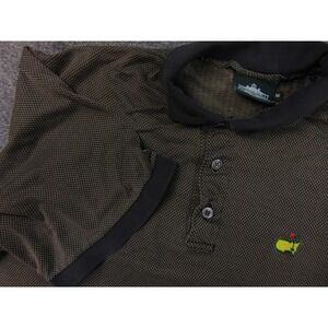 Masters Polo Shirt Mens Med Clubhouse Collection Brown Textured‎ Italy Golf Core